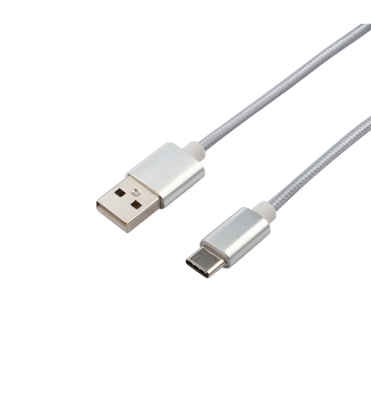 Кабель USB-Type-C Rexant 2A/nylon/silver/1м