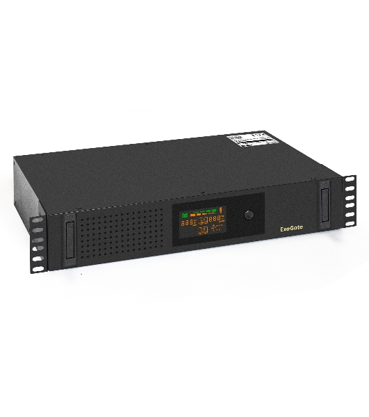 Источник бесперебойного питания ExeGate ServerRM UNL-1000.LCD.AVR.2SH.3C13.USB.2U 1000VA/650W, Color LCD, AVR, 2*Schuko+3*C13, USB, 2U, установка в стойку, черный