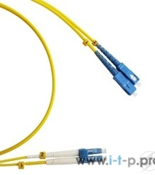 Патч-корд Hyperline FC-D2-9-LC/UR-SC/UR-H-1M-LSZH-YL (FC-9-LC-SC-UPC-1M) Патч-корд волоконно-оптический (шнур) SM 9/125 (OS2), LC/UPC-SC/UPC, duplex, LSZH, 1 м