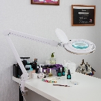 Лупа на струбцине Rexant, круглая, 3D, с подсветкой 60 LED, сенсорный регулятор яркости, белая, фото2