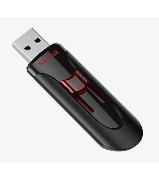 Флешка USB SanDisk CZ600 Cruzer Glide (SDCZ600-016G-G35), 16Gb, USB 3.0, R/W 100/30, черный/красный