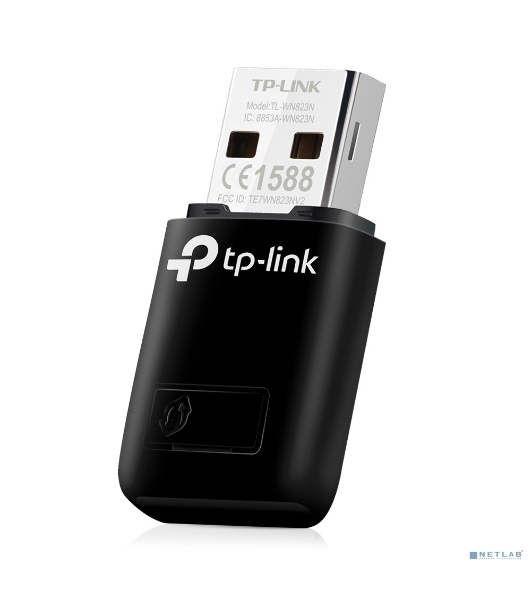 Сетевой адаптер TP-Link SOHO TL-WN823N Беспроводной USB мини адаптер 300 Мбит/с стандарта N c кнопкой QSS(Realtec)