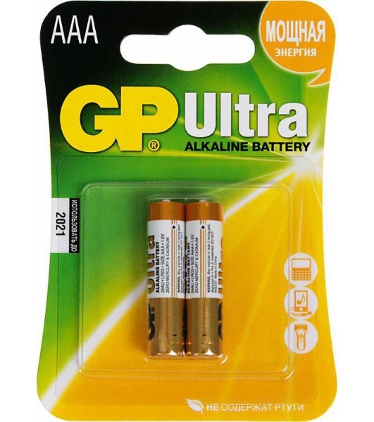 Батарея GP Ultra Alkaline 24AU LR03 AAA (2шт)