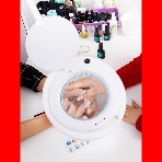 Лупа на струбцине Rexant, круглая, 3D, с подсветкой 60 LED, сенсорный регулятор яркости, белая, фото3