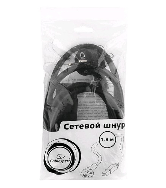 Кабель питания для UPC Gembird/Cablexpert, 1.8м, Schuko-С19, 16А, черный, с заземлением