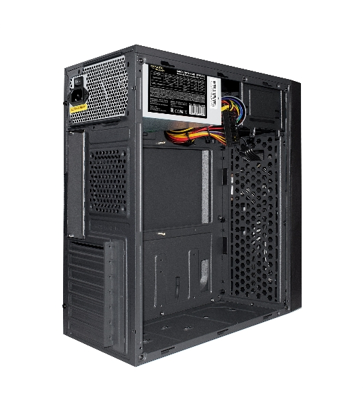 Компьютерный корпус Miditower ExeGate AA-440-UNS500 (ATX, БП UNS500 с вент. 12см, 2*USB, аудио, черный)