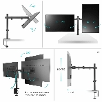 Кронштейн ONKRON D221E для двух мониторов 13'-32' настольный, черный, фото24