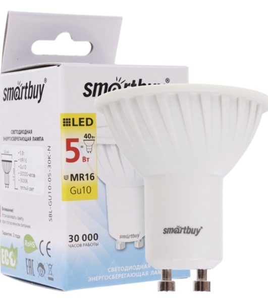 Светодиодная лампа Smartbuy Gu10-03W/3000