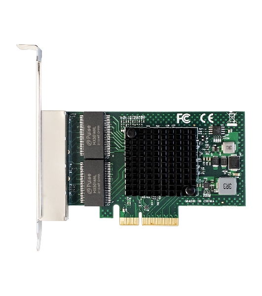 Сетевой адаптер ExeGate EXE-BCM5719 (PCI-E x4 v2.0, порты 4xRJ45, 10/100/1000Mbps, Gigabit Chipset Broadcom BCM5719)