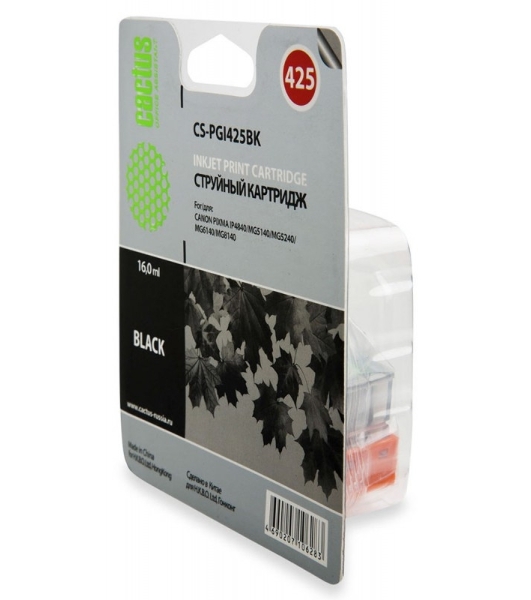 Картридж струйный Cactus CS-PGI425BK черный (16 мл) для Canon Pixma iP4840/MG5140/5240/6140/8140/MX884