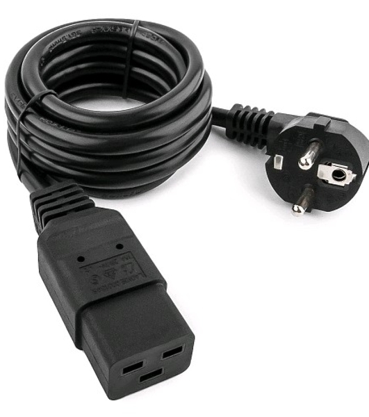 Кабель питания для UPC Gembird/Cablexpert, 1.8м, Schuko-С19, 16А, черный, с заземлением