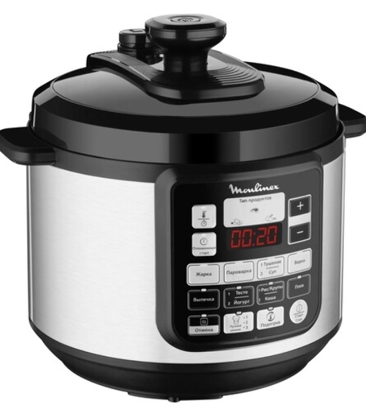 Мультиварка-скороварка Moulinex CE620D32 5л 1000Вт серебристый/черный