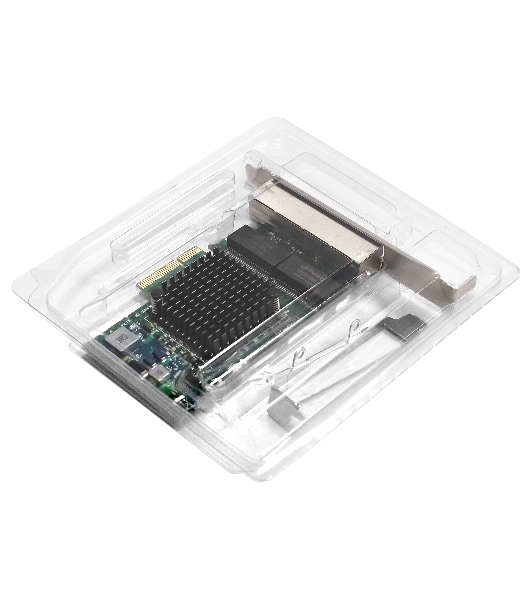 Сетевой адаптер ExeGate EXE-BCM5719 (PCI-E x4 v2.0, порты 4xRJ45, 10/100/1000Mbps, Gigabit Chipset Broadcom BCM5719)