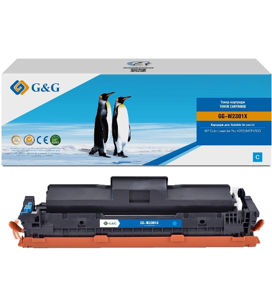 Картридж лазерный G&G GG-W2301X W2301X голубой (5500 стр.) для HP CLJ Pro 4203/MFP 4303