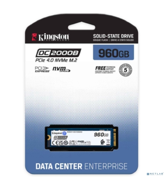 Накопитель SSD Kingston PCIe 4.0 x4 960Gb SEDC2000BM8/960G DC2000B M.2 2280 0.4 DWPD