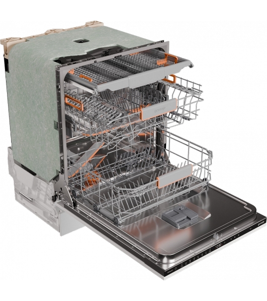 Посудомоечная машина встраиваемая Gorenje GV673B65 16 комплектов, 3 корзины, инверторный мотор, отсрочка старта, Wi-Fi управление, сенсорное управление, полный AquaStop, сенсор уровня воды, энергоэффективность А+++, уровень шума 42 дБ, белый