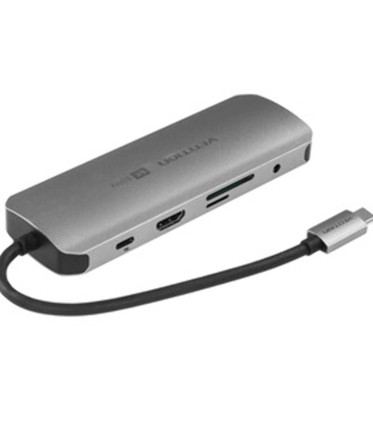 USB-концентратор Vention TGVHB, USB Type-C, HDMI/Ethernet/USB-A/USB-C/TF/mini-jack/microSD/microSDHC/microSDXC, USB Type-C