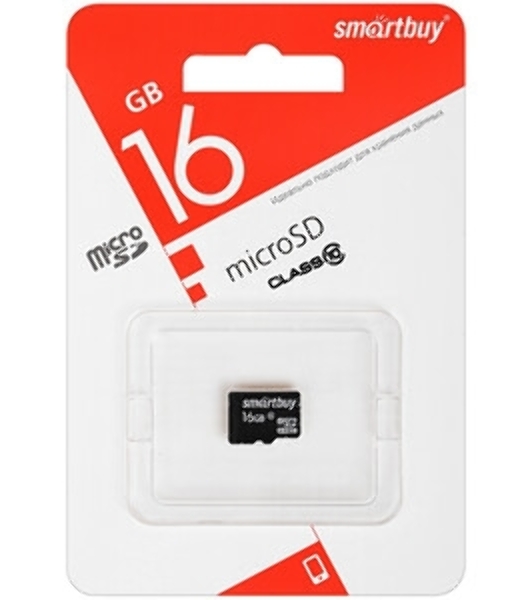 Флеш карта SDmicro Card 16Gb Smartbuy Сlass 10 (без адаптеров)
