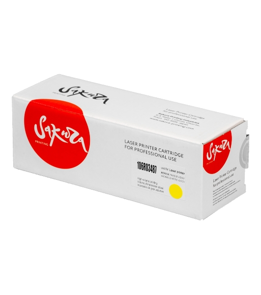 Картридж лазерный Sakura 106R03487 для Xerox Phaser, WC, желтый, 2400 к.