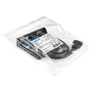 Планка USB на переднюю панель ExeGate U3H-627S, 3,5', 2хUSB3.0+HD Audio Combo, черная, металл, подсоед. к MB
