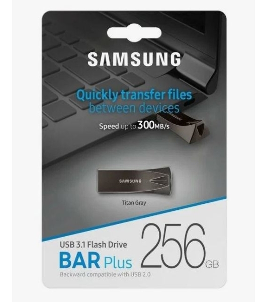 Флешка USB 256Gb USB Drive USB 3.1 Samsung BAR Plus (up to 300Mb/s) (MUF-256BE4/APC)