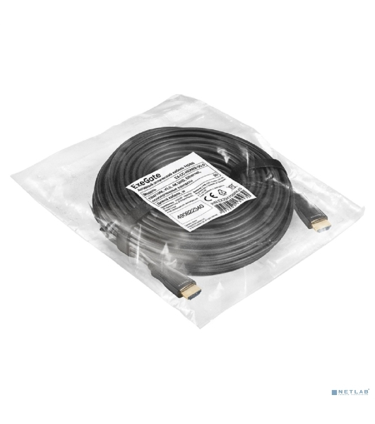 Активный оптический кабель HDMI ExeGate EX-CC-HDMI2-30.0 (19M/19M, v2.0, 30м, 4K UHD, Ethernet, позолоченные контакты)