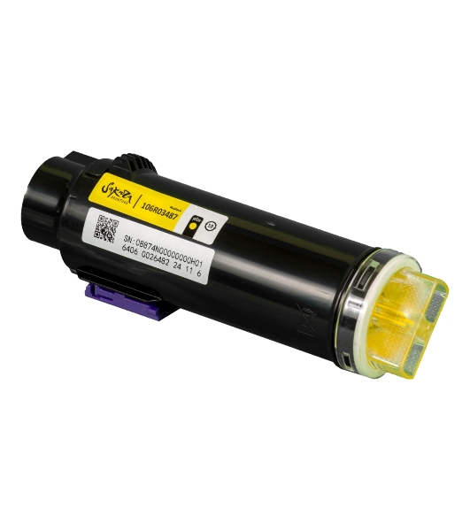 Картридж лазерный Sakura 106R03487 для Xerox Phaser, WC, желтый, 2400 к.
