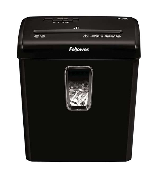 Шредер Fellowes® Powershred® P-30C, DIN P-4, 4х34 мм, 6 лст., 15 лтр.