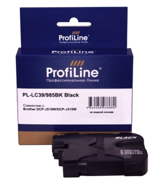 Картридж струйный ProfiLine PL-LC39/985BK для принтеров Brother DCP-J125/DCP-J315W/DCP-J515W/MFC-J220/MFC-J265W/MFC-J410/MFC-J415W с чернилами Black