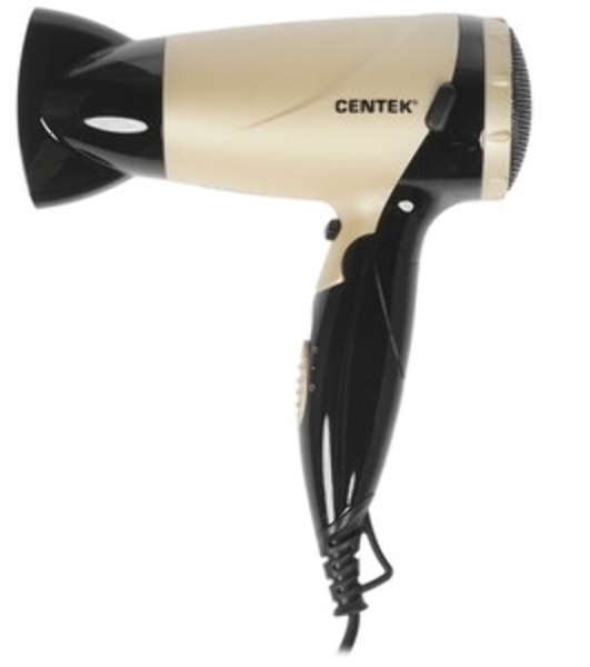 Фен Centek CT-2209 BLG черный/золотой перламутр, 1600 Вт, компактный