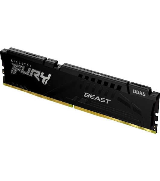 Оперативная память Kingston Fury Beast, DDR5, 32GB (1x32GB), 5200MHz, CL40, DIMM, радиатор, черный