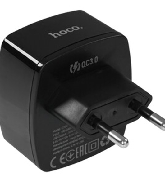 Зарядное устройство Hoco 20Вт, 3А, QC3.0/PD, 1xUSB, 1xType-C, CS71A, черный, коробка