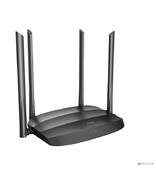 Роутер беспроводной Digma DWR-AC1201 AC1200 10/100BASE-TX черный (упак.:1шт)