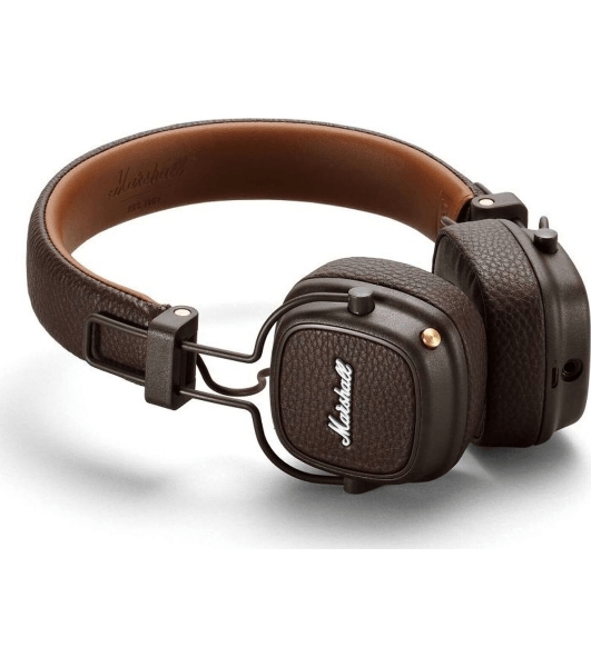 Беспроводные/проводные наушники Marshall Major IV коричневый, накладные, Bluetooth + проводной, беспроводная зарядка, до 80 ч