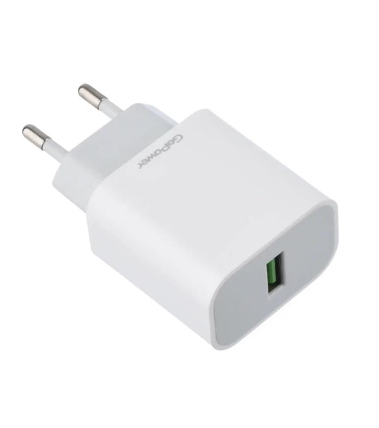 Сетевое зарядное устройство GoPower GPQC07 1USB 18W QC3.0 белый