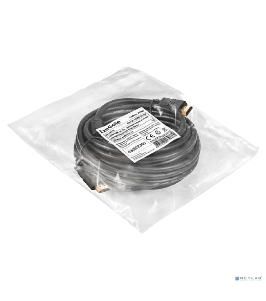 Кабель HDMI ExeGate EX-CC-HDMI-10.0F (19M/19M, 10м, v1.4b, ферритовые кольца, позолоченные контакты)