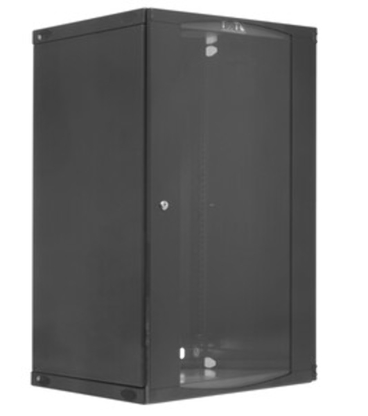 Шкаф настенный Next, 18U 550x450, стеклянная дверь, черный
