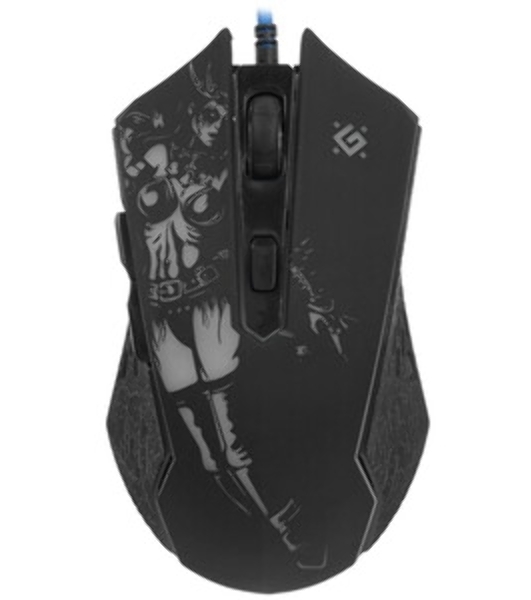 Мышь проводная Defender Sin'Sister GM-933 черный, 7200 dpi, USB, кнопки - 6