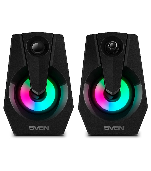 Акустическая система SVEN 370 2.0 черные (2x2W, USB, RGb подсветка)