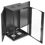 Шкаф настенный Next, 18U 550x450, стеклянная дверь, черный, фото5