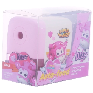 Точилка для карандашей механическая Deli ER10409 Super Wings, 1 отверстие, пластик, ассорти