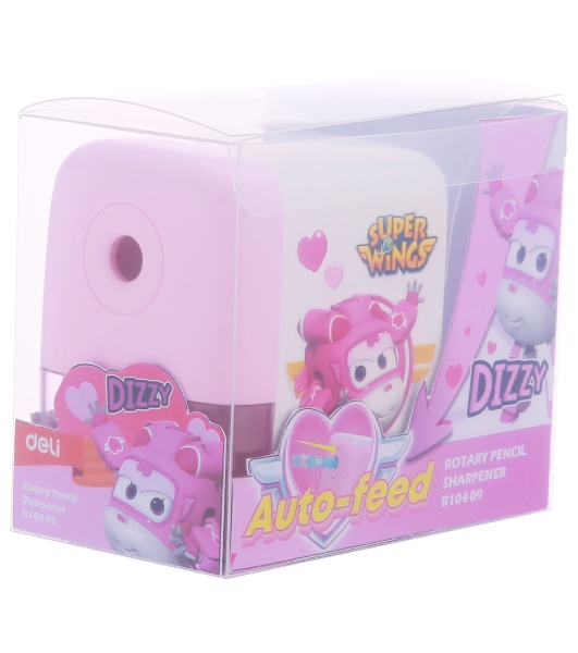 Точилка для карандашей механическая Deli ER10409 Super Wings, 1 отверстие, пластик, ассорти