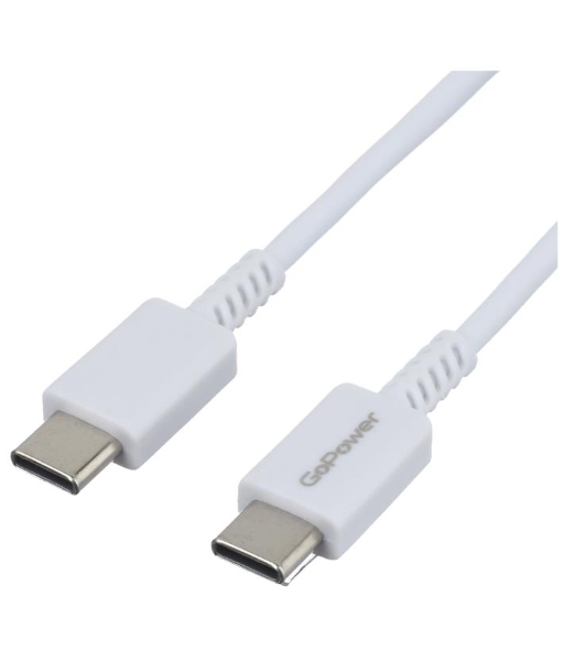 Кабель GoPower GP20TT Type-C (m)-Type-C (m) белый