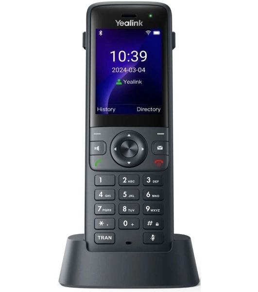 Беспроводной Wi-Fi SIP-телефон Yealink AX83H, экран 2.4', Wi-Fi 6, виброоповещение, Bluetooth, 3.5мм, Type-C, SNC, звук HD (AX83H)