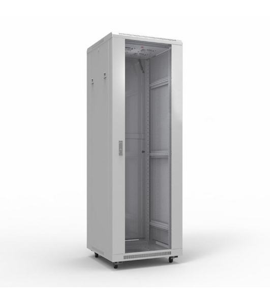 Напольный шкаф Rexant 19' серии Standart 22U 600х1000 мм, передняя дверь стекло, задняя дверь металл, RAL 7035 (состоит из 3 частей)