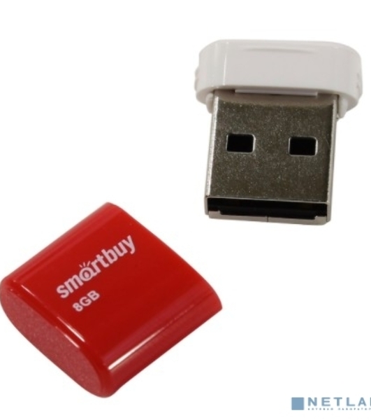 Флешка USB Smartbuy LARA Red (SB8GBLara-R), 8Gb, USB 2.0, R/W 15/5, красный/белый