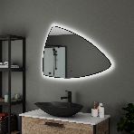 Зеркало Bau Triangle Loft 90х70, с LED фоновой подсветкой, бесконтактным сенсором, черной окантовкой, фото8