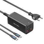 Сетевое зарядное устройство Vention на 4 порта GaN 100W USB (C+C+A+A) черный, шт., фото12