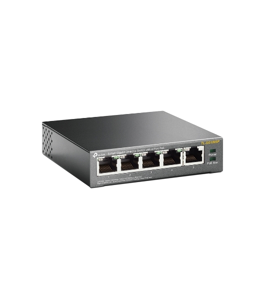 Коммутатор TP-Link SMBTL-SG1005P 5-портовый гигабитный настольный коммутатор с 4 портами PoE SMB 56W