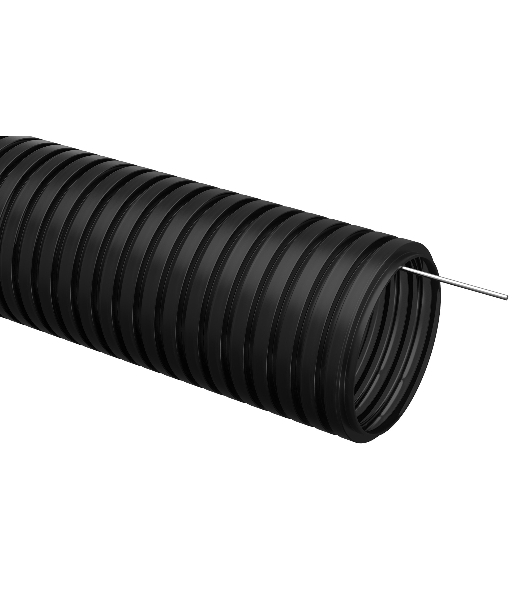 Труба гофрированная ПНД d32 мм с зондом черный (уп. 25 м) IEK CTG20-32-K02-025-1